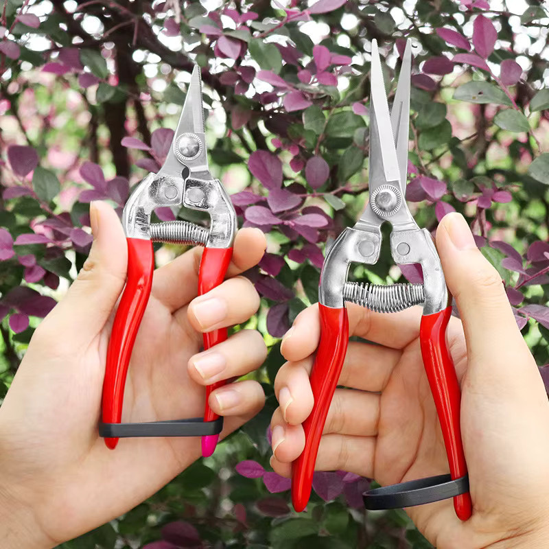 Dobeli Gartenschere aus Kohlenstoffstahl mit geradem Kopf und rotem Kunststoffgriff, 21 Zoll - Bild 2