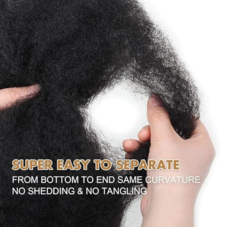 MISHELL Haar Extensions Afro Verworren, Schwarz, 8 Zoll, Unisex - Bild 3