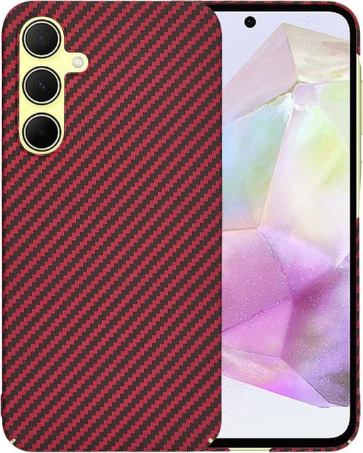 Techsuit Carbonite FiberShell Schutzhülle für Samsung Galaxy A35 5G (A356) in Rot - Bild 1