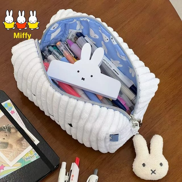 Miffy Kosmetiktasche und Schreibutensilien-Aufbewahrungstasche aus Textil in Weiß - Bild 1