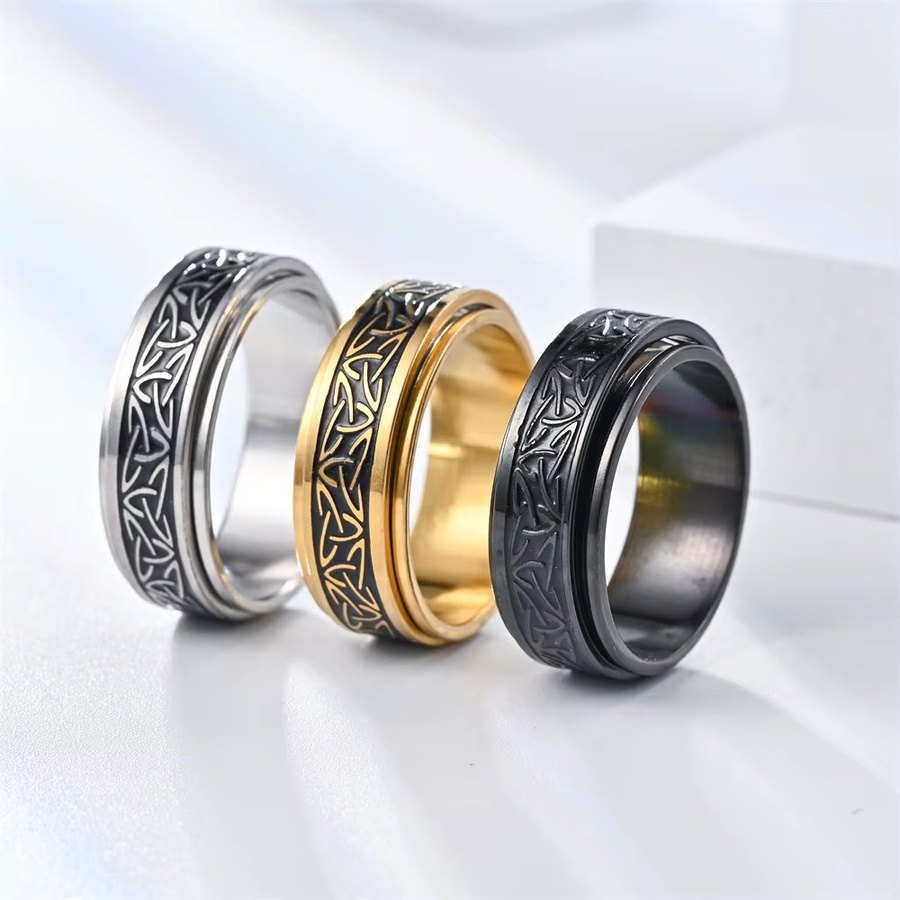 yiustar Ring, Keltischer Knoten Rune, Edelstahl, Herren - Bild 3