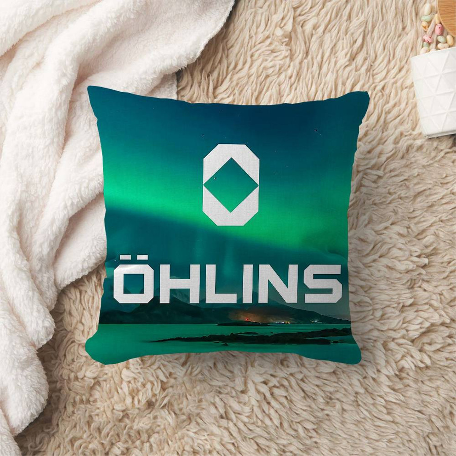 Ohlins Logo Kissenbezug aus kurzem Plüsch in Multicolor, dekorative Kissenhülle mit Cartoon-Print, B/B/H: 18 x 18 x 18 cm - Bild 5