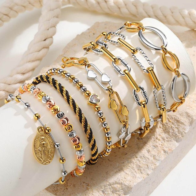 Meaeguet Kettenarmband, Edelstahl, Bicolor, Damen - Bild 1