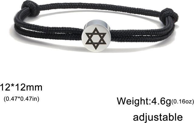 YULIN Armband Edelstahl, Davidstern, Schwarz, Unisex - Bild 1