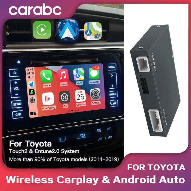 CARABC Drahtloses CarPlay und Android Auto Modul für Toyota Entune 2.0 Touch in Schwarz und Grau - Bild 1