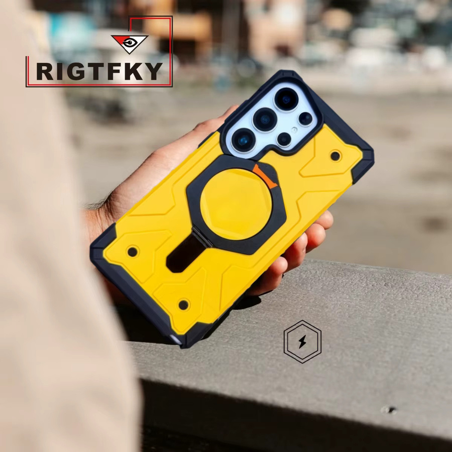 Robuste magnetische Schutzhülle für Samsung Galaxy S26 Plus S25 S24 S23 Ultra mit Halterung in Transparent oder Weiß - Bild 3