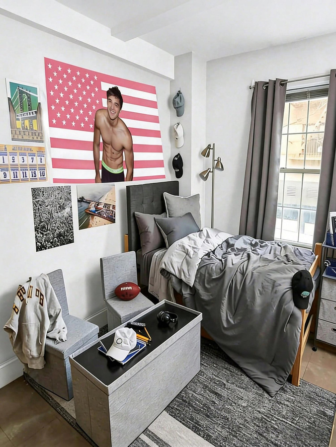 Dekorativer Wandteppich Jacob Elordi Amerikanische Flagge in Rosa von JMG Household Supplies, B/H: 60 x 40 cm - Bild 3