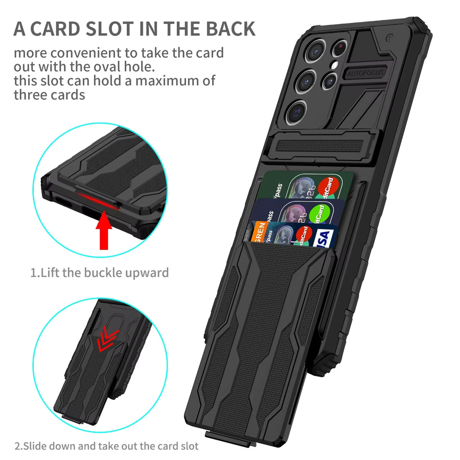 Wallet Card Flip Cover Schutzhülle für Samsung Galaxy S26 S25 Ultra S24 S24 FE Note 20 Ultra A16 A55 in Schwarz - Bild 2