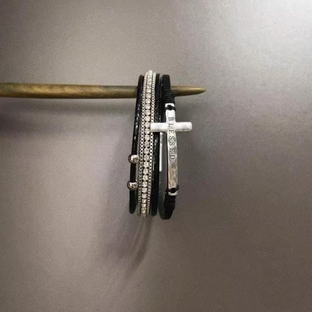 yuyongzhi Perlenarmband, Rindsleder, grau, Unisex - Bild 1