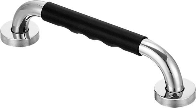 TOMTOP JMS Anti-Rutsch-Haltegriff für die Dusche aus Edelstahl mit Silikon-Griff, Farbe: Schwarz, Länge: 50 cm - Bild 1