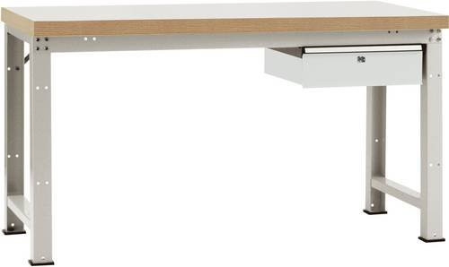 Manuflex Werkbank WP5402.7035 aus Stahl und Holz in Lichtgrau (RAL 7035), B/T/H: 180 x 80 x 70 cm - Bild 1