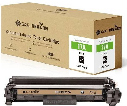 G&G Toner Cartridge Schwarz kompatibel mit HP 17A, Remanufactured, 1600 Seiten - Bild 1