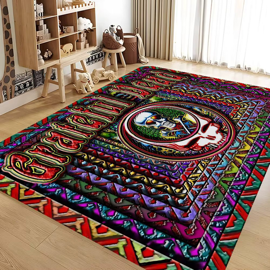 G-Grateful D-Dead Band Fußmatte im nordischen Stil für Wohnzimmer und Schlafzimmer, Anti-Rutsch, Multicolor - Bild 3
