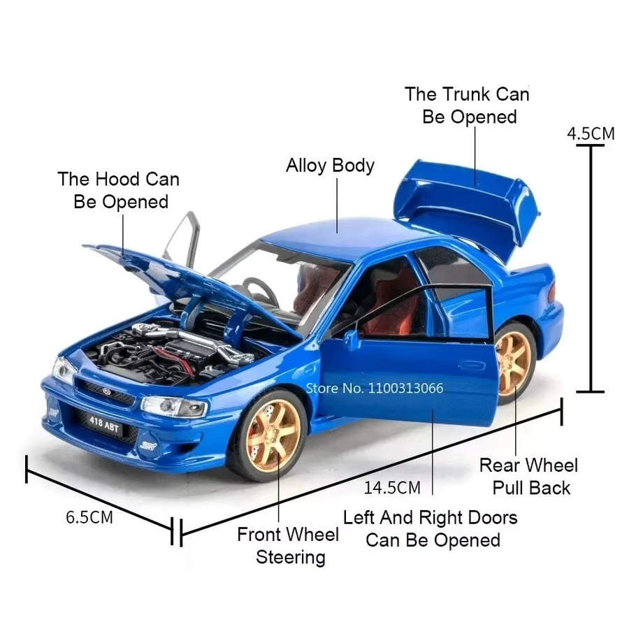 RMZ city Impreza Mini-Auto-Spielzeugmodell, 1:32, Metall, Rückziehfunktion - Bild 2