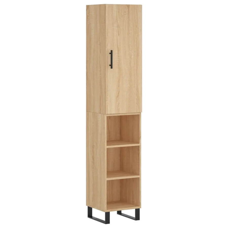 vidaXL Highboard Sonoma-Eiche, Farbe Braun, B/T/H: 34,5 x 34 x 180 cm - Bild 2