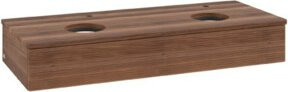 V&B Waschtischunterschrank Antao mit Frontstruktur, Wandhängend, Walnuss/Weiss, B/T/H: 120 x 50 x 19 cm - Bild 1
