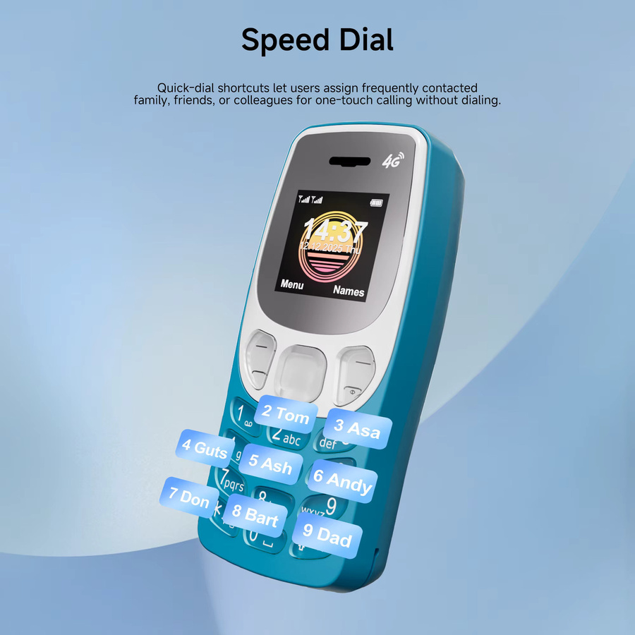 SERVO BM80 4G LTE Mini-Tastenhandy in Purple mit Dual-SIM, Anrufaufzeichnung und Wecker - Bild 3