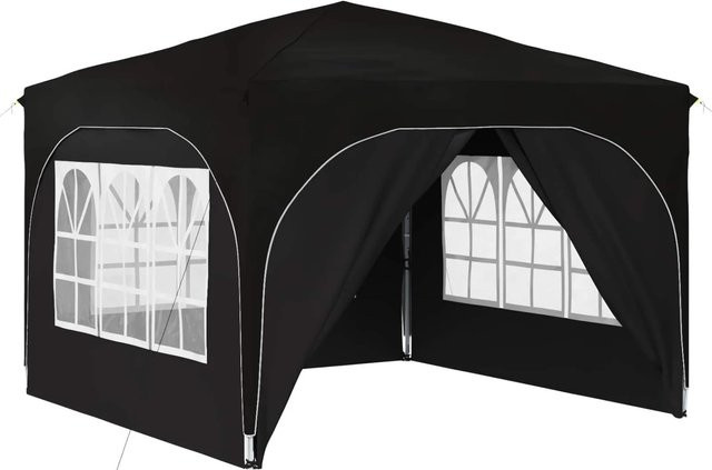 vidaXL Pop-Up Partyzelt Schwarz/Silber B/T/H: 290 x 290 x 245 cm - Bild 1