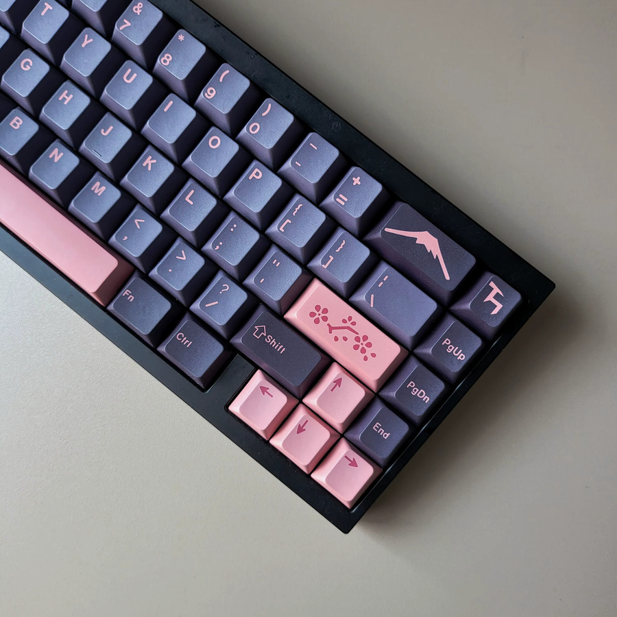 Jaycomia Nacht Sakura PBT Tastenkappen im Kirschprofil mit verschiedenen Sprachlayouts für MX-Schalter - Bild 2