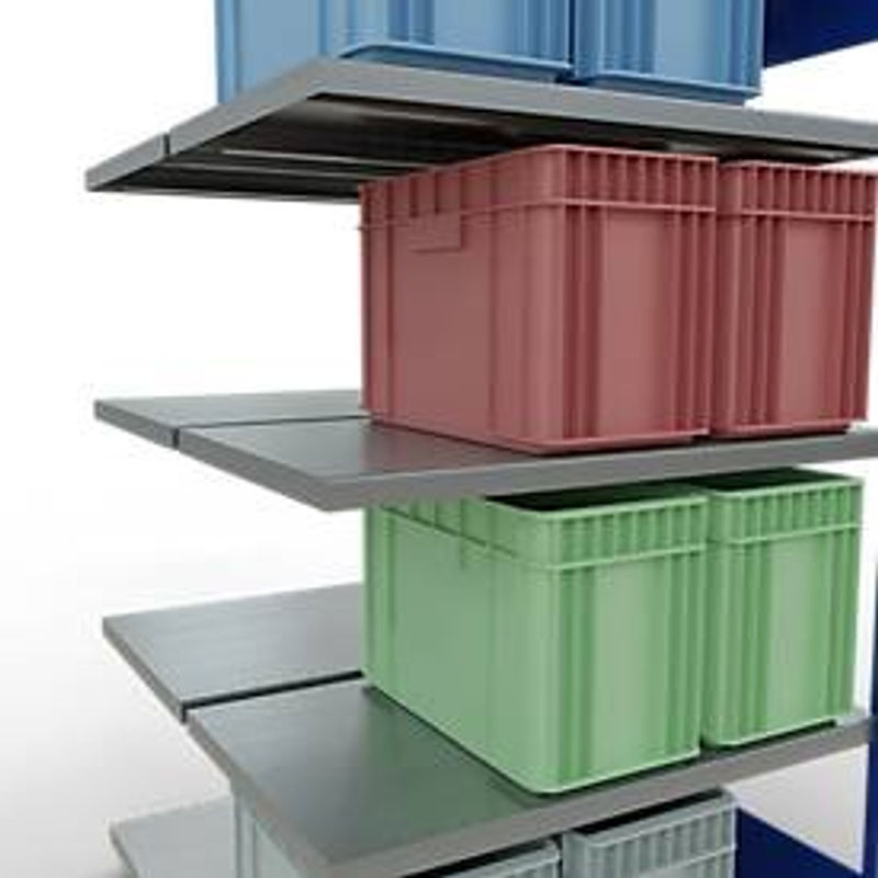 SCHULTE Lagertechnik Steckbares Doppelanbauregal Typ 250 kg mit 10 Böden, Farbe: Silber/Blau, B/T/H: 200 x 100 x 60 cm - Bild 2