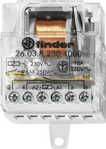 Finder Stromstoß-Schalter Unterputz 26.08.8.230.4000 mit 2 Schließern 230 V/AC 10A 2500 VA - Bild 1