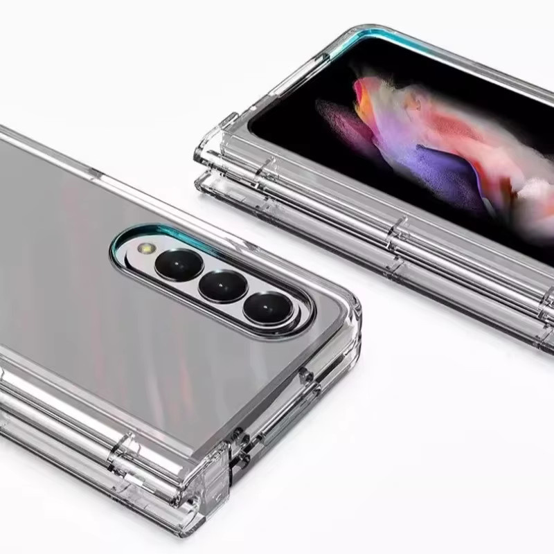 Samsung Schutzhülle für Galaxy Z Fold 7 6 5 4 3 5G transparent mit Scharnierschutz und Stiftschlitz aus hartem PC - Bild 3