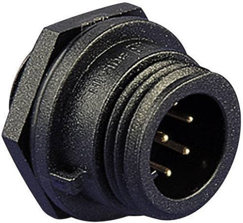 Bulgin PX0412/08P Rundstecker Einbau-Stecker Serie PX04 mit 8 Polen in Schwarz - Bild 1