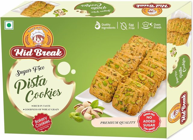 Midbreak Pista Delight Kekse ohne zugesetzten Zucker 2 x 300 g - Bild 1