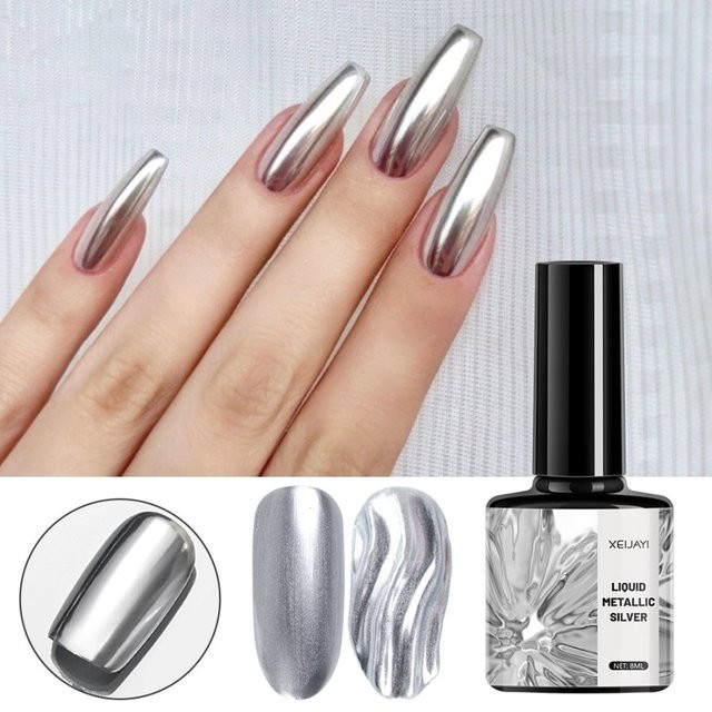 XEIJAYI Gel-Nagellack, silberfarben, glänzend, 8 ml - Bild 1