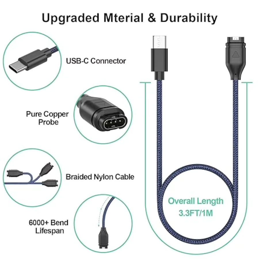 Garmin USB-C Ladekabel für Garmin Watch in Blau - Bild 2