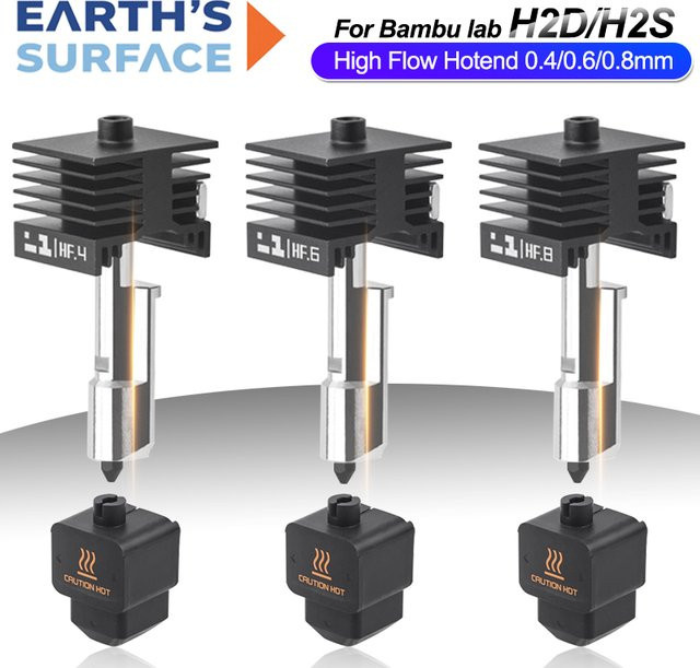 Upgrade High Flow Hotend Kit für Bambu Lab H2D mit 0,4 mm, 0,6 mm oder 0,8 mm Düse für 3D-Drucker - Bild 1