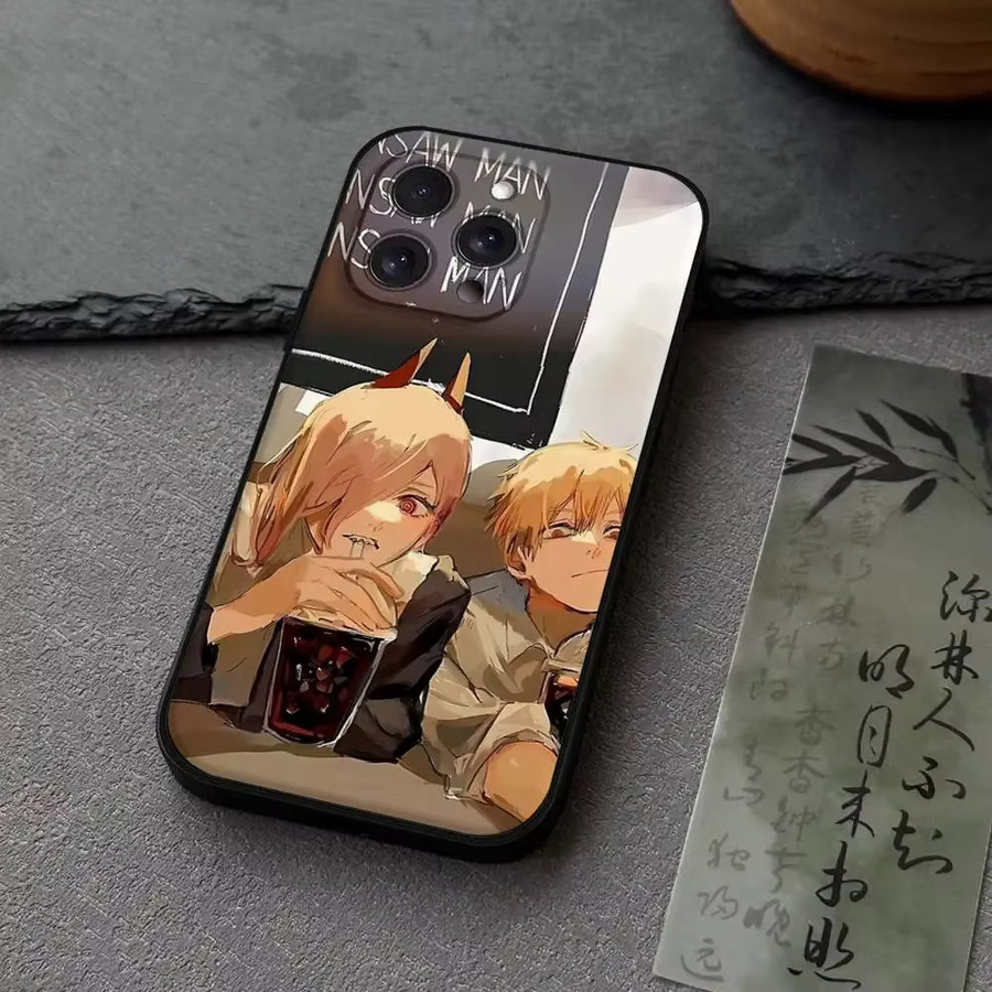 Anime Chainsaw Man Handyhülle aus schwarzem Silikon für Apple iPhone Modelle - Bild 2