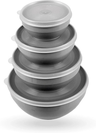 Bestgoodies Vorratsdosen Set 4-teilig Rund Grau