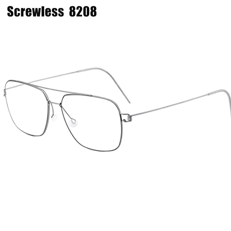 Dänemark 8208 Korrektionsbrille, randlos, Titan, Pilot, Unisex, Silber - Bild 3