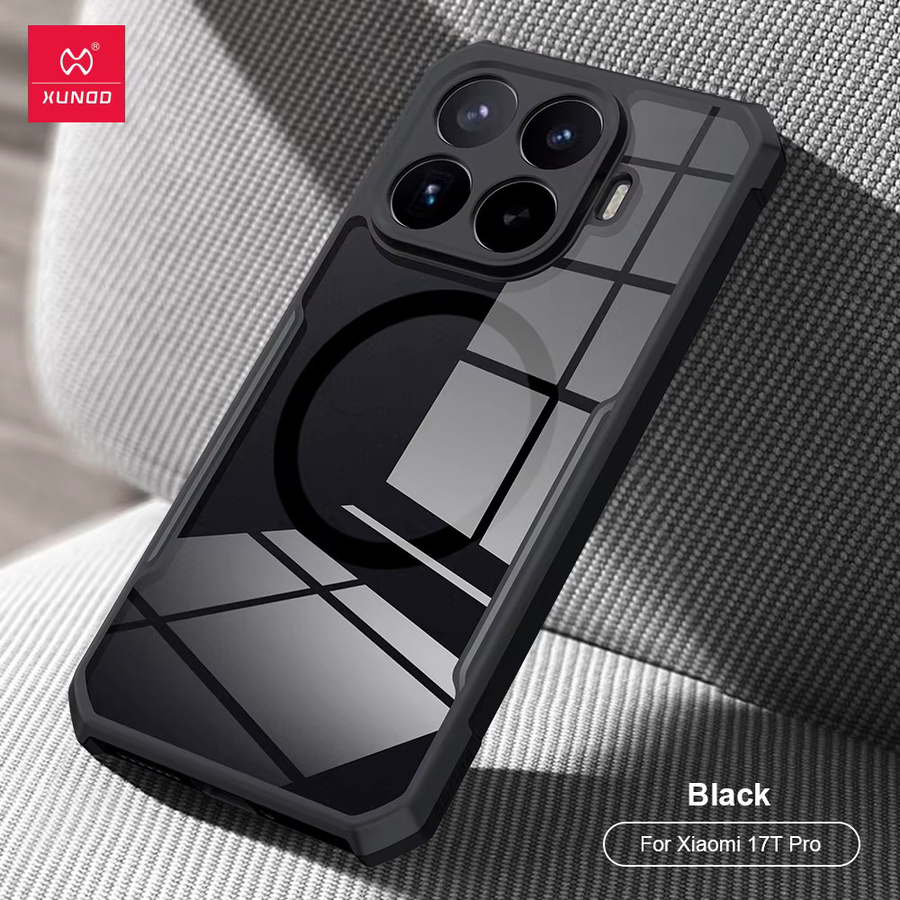 XUNDD Magnetische Handyhülle für Xiaomi 17T Pro in Schwarz mit Kameraschutz aus Hartplastik und weichem TPU - Bild 1