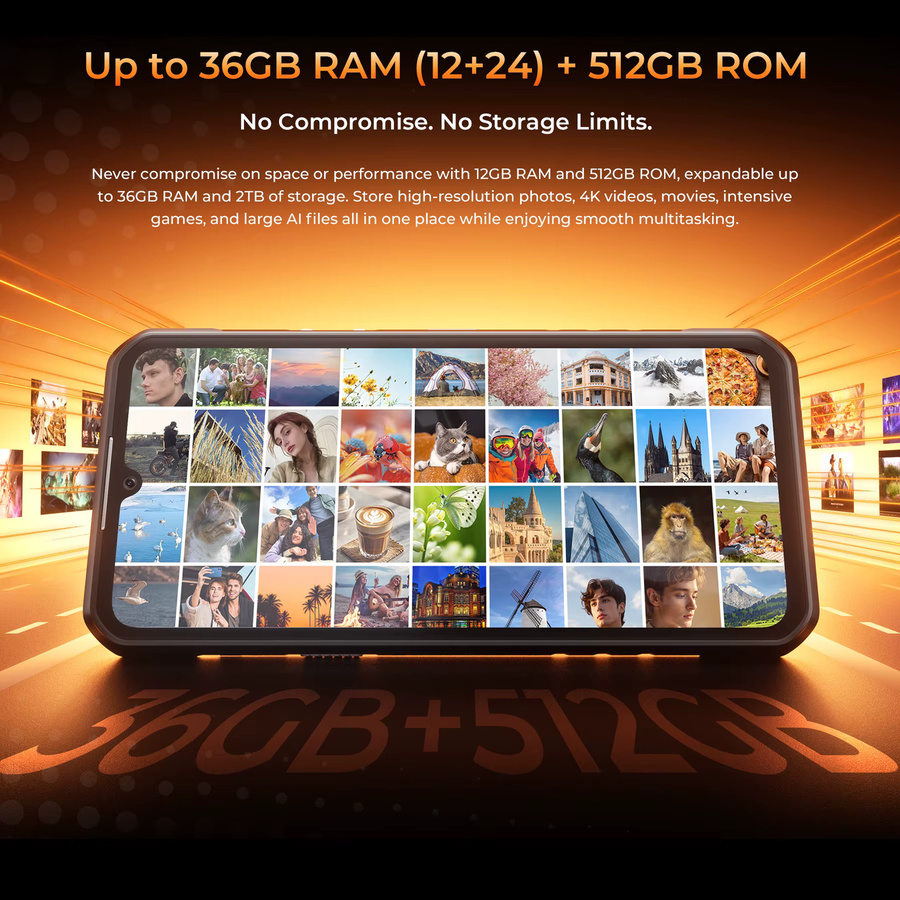 Oukitel WP68 Air 5G Outdoor-Smartphone in Schwarz mit 512GB ROM, 36GB RAM, 8000mAh Akku, 6,88 Zoll 120Hz Display und NFC - Bild 5
