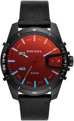 Diesel Armbanduhr, Quarz, Lederarmband, Schwarz, Unisex - Bild 1