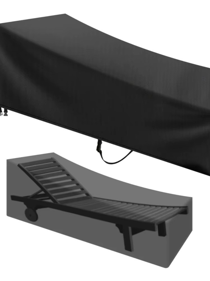 Funshot Sonnenliegen-Abdeckung aus wasserdichtem 210D Oxford Gewebe in Schwarz, B/T/H: 210 x 75 x 40 x 80 cm - Bild 7