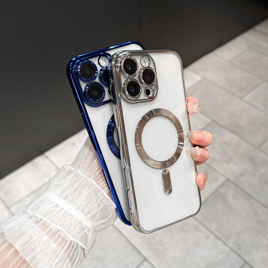 Stoßfeste Apple iPhone Handyhülle mit galvanisiertem CD-Muster und magnetischer Anziehung für iPhone 17, 16, 15, 14, 13, 12, 11 Pro Max - Bild 2