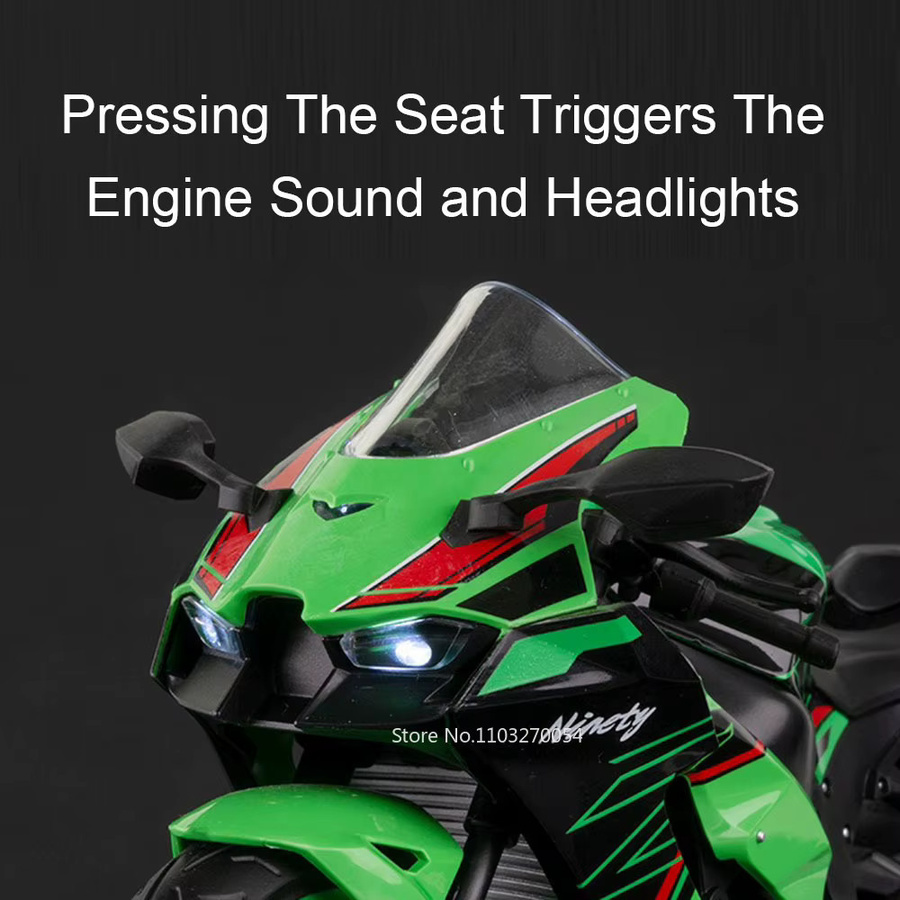 MAKEDA Kawasaki ZX-10R H2R Legierung Motorrad Diecast Modell, mit Licht und Sound, 1:9 - Bild 1