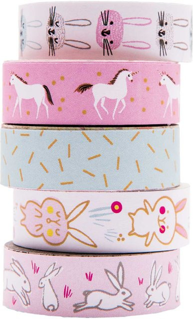 Rico Design Paper Poetry Washi Tape Set Hasen Multicolor - Bild 1