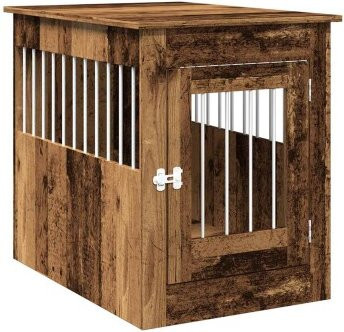 vidaXL Hundekäfig im Möbel-Stil in Braun mit Altholz-Optik, B/T/H: 80 x 55 x 68 cm - Bild 1