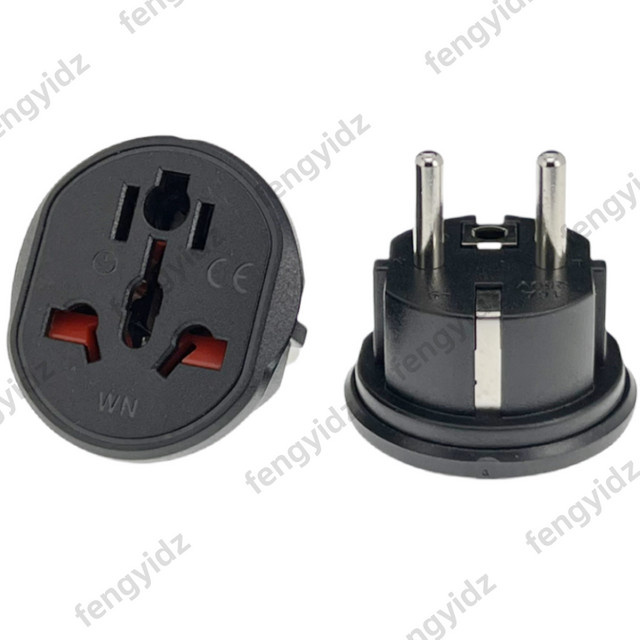 Fengyidz Universal Reiseadapter Konverter für AU US UK CN zu EU KR 2500W in Schwarz oder Weiß - Bild 1
