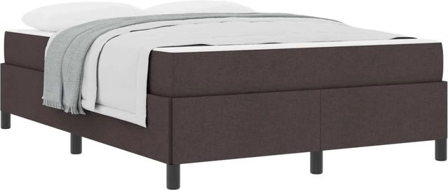 vidaXL Boxspringbett mit Matratze in Dunkelbraun, Hybrid-Design mit Taschenfederkern, B/T: 140 x 190 cm - Bild 1