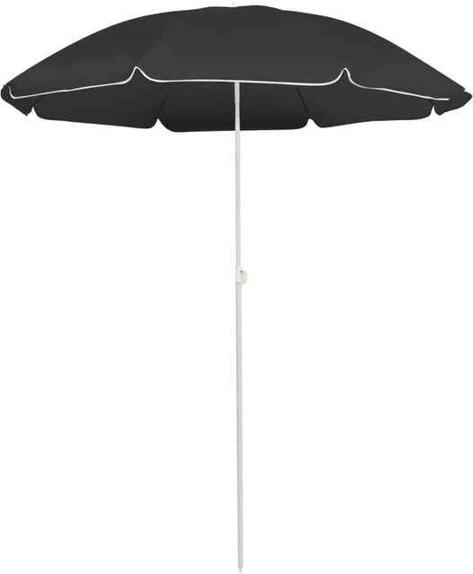 furnicato Sonnenschirm mit Stahlmast und Polyesterbespannung in Anthrazit, Höhe: 176,5 cm - Bild 1