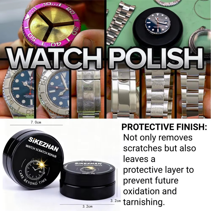 Uhren-Polierpaste und Tuch-Set, Edelstahl, Silber - Bild 4