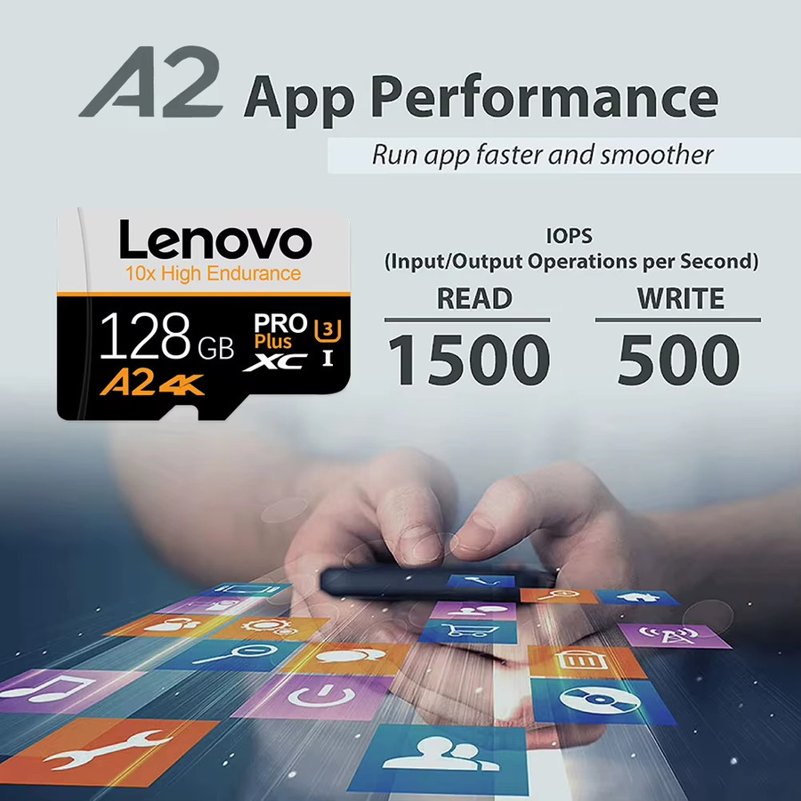 Lenovo MicroSD Speicherkarte Wasserdicht und Fehlerkorrekturgeschützt in Schwarz - Bild 2