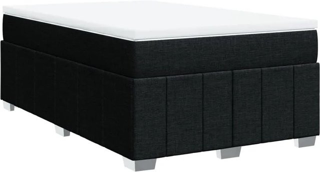 vidaXL Boxspringbett mit Matratze Schwarz B/T/H: 120 x 190 x 46 cm, Hybrid-Konstruktion mit Taschenfederkern und Stoffbezug - Bild 1