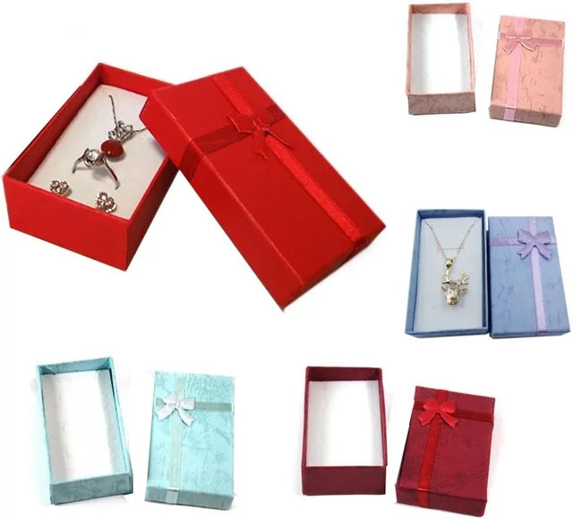 16er Set bunte Papier Anhänger für Schmuck mit Seidenband zur Präsentation von Ringen, Ohrringen und Halsketten, B/T/H: 5 x 8 x 2,5 cm - Bild 1