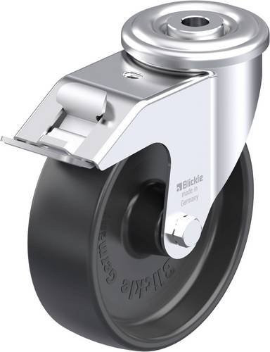 Blickle LER-PP 125G-FI Stahlblech-Lenkrolle in Schwarz-Grau mit 125 mm Rad-Durchmesser und 150 kg Tragfähigkeit - Bild 1
